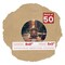 Beige Suede Mat Board for 8x8 Frames - Circle Opening for 5x5 Photos